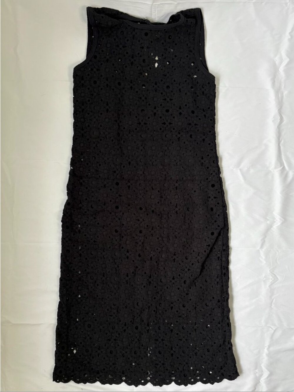NWT Ann Taylor Black Crochet Midi Sweater Dress with Removable Lining | Size 4 - Picture 2 of 10